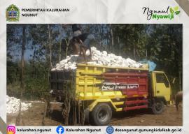 Progres Makin Nyata, Tahap Pembangunan Program Gotro Lanjutkan Droping Material Batu Putih